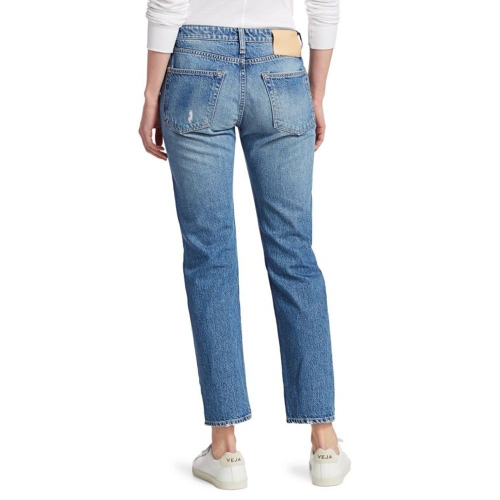 Rag & Bone Rosa Mid Rise Boyfriend Jeans Distressed Cotton Bristol Wash Denim 27 - Picture 3 of 12